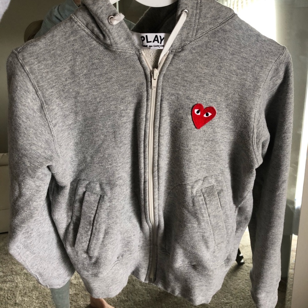commes des garcon zip up women’s hoodie